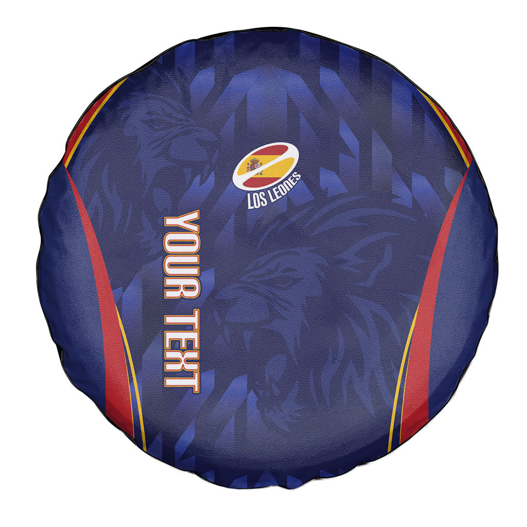 Custom Spain Rugby 2026 Spare Tire Cover Vamos Los Leones Blue Version