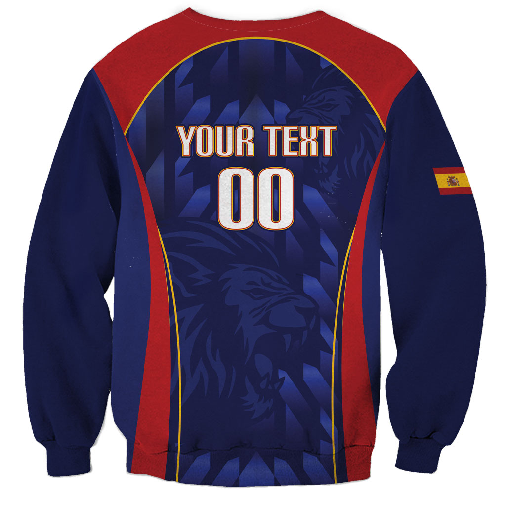 Custom Spain Rugby 2026 Sweatshirt Vamos Los Leones Blue Version