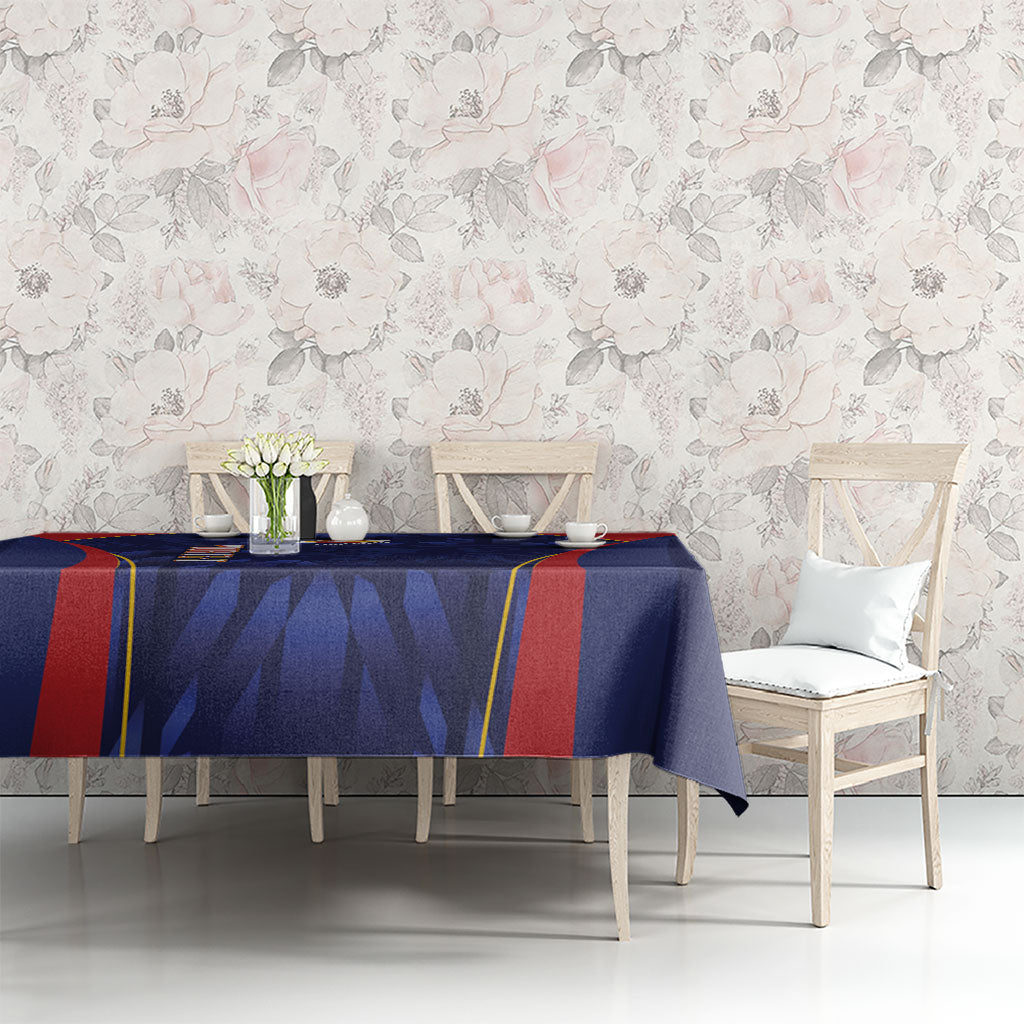 Custom Spain Rugby 2026 Tablecloth Vamos Los Leones Blue Version