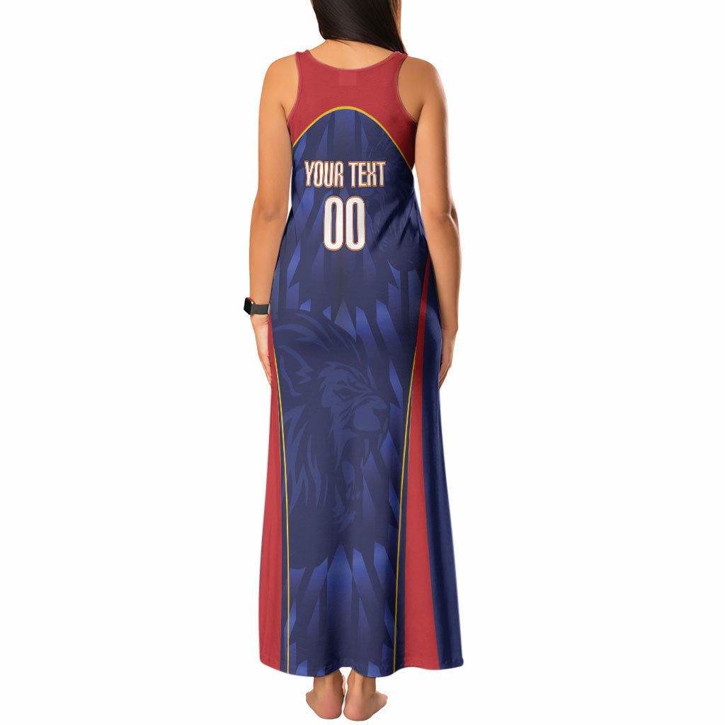 Custom Spain Rugby 2026 Tank Maxi Dress Vamos Los Leones Blue Version