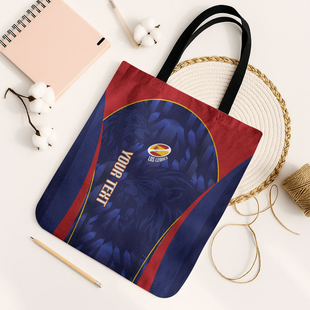 Custom Spain Rugby 2026 Tote Bag Vamos Los Leones Blue Version