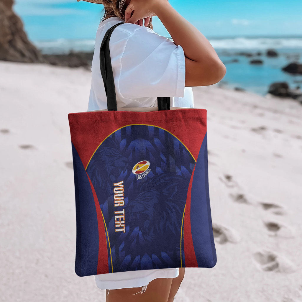 Custom Spain Rugby 2026 Tote Bag Vamos Los Leones Blue Version