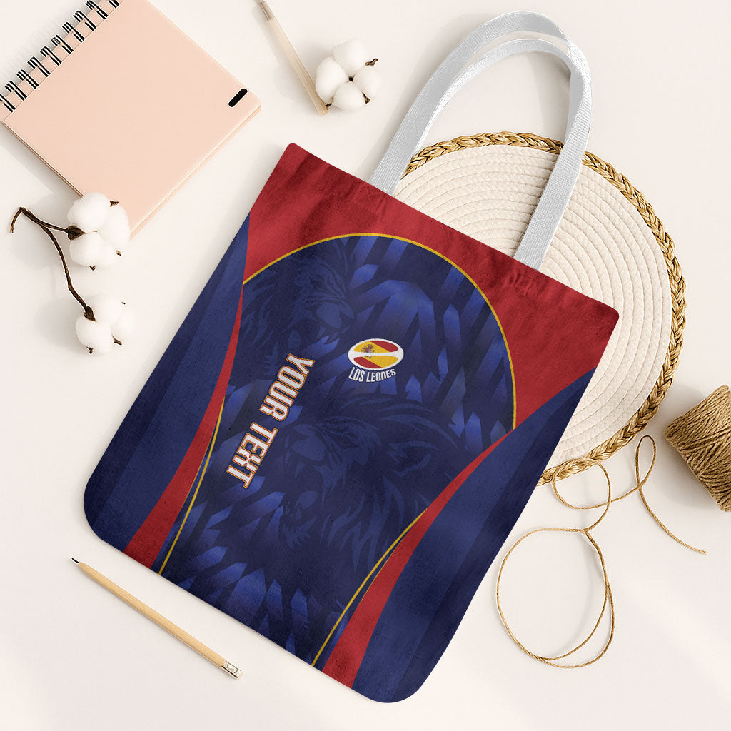 Custom Spain Rugby 2026 Tote Bag Vamos Los Leones Blue Version