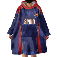 Custom Spain Rugby 2026 Wearable Blanket Hoodie Vamos Los Leones Blue Version