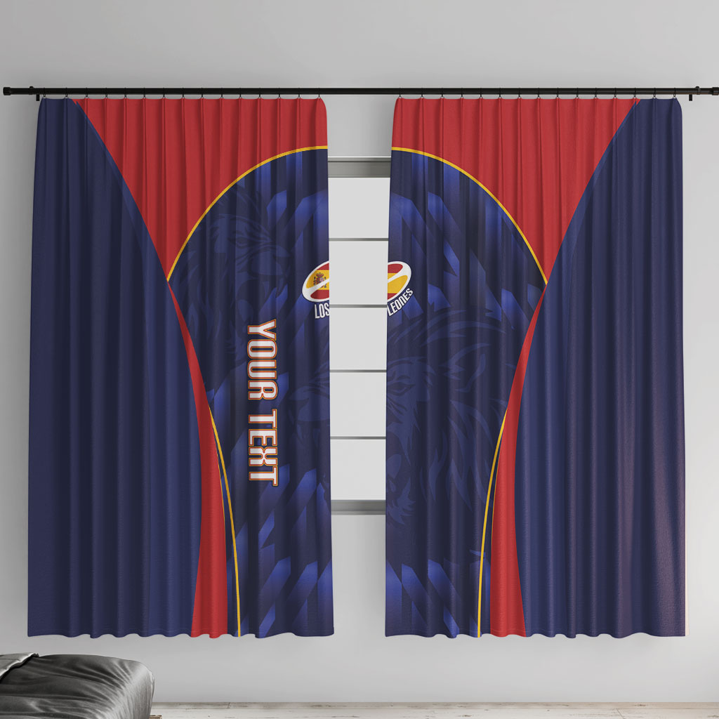 Custom Spain Rugby 2026 Window Curtain Vamos Los Leones Blue Version