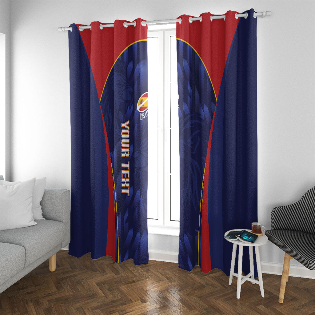 Custom Spain Rugby 2026 Window Curtain Vamos Los Leones Blue Version