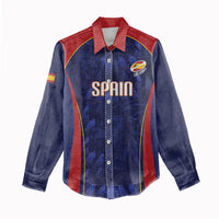 Custom Spain Rugby 2026 Women Casual Shirt Vamos Los Leones Blue Version