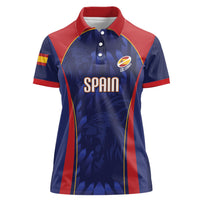 Custom Spain Rugby 2026 Women Polo Shirt Vamos Los Leones Blue Version