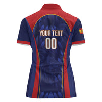 Custom Spain Rugby 2026 Women Polo Shirt Vamos Los Leones Blue Version