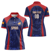 Custom Spain Rugby 2026 Women Polo Shirt Vamos Los Leones Blue Version