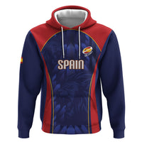Custom Spain Rugby 2026 Zip Hoodie Vamos Los Leones Blue Version