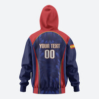 Custom Spain Rugby 2026 Zip Hoodie Vamos Los Leones Blue Version