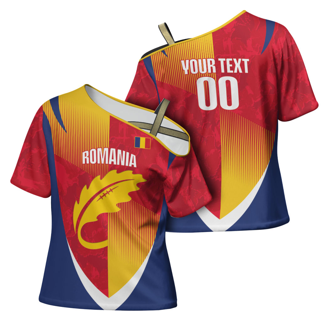Custom Romania Rugby 2026 Cross Shoulder Shirt Stejarii Oak Leaf Symbol