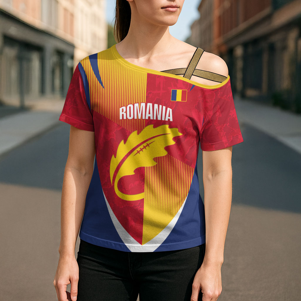 Custom Romania Rugby 2026 Cross Shoulder Shirt Stejarii Oak Leaf Symbol