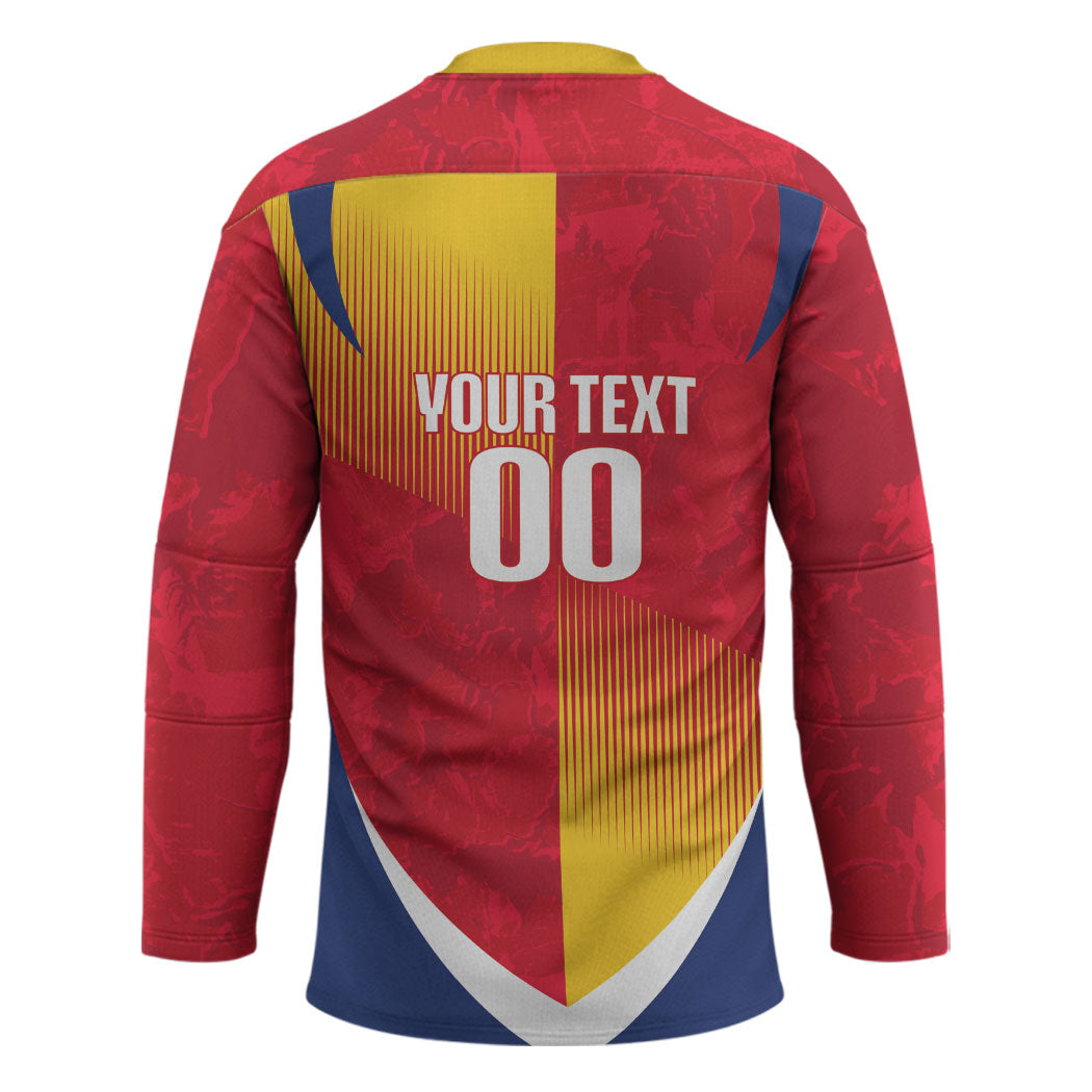 Custom Romania Rugby 2026 Hockey Jersey Stejarii Oak Leaf Symbol