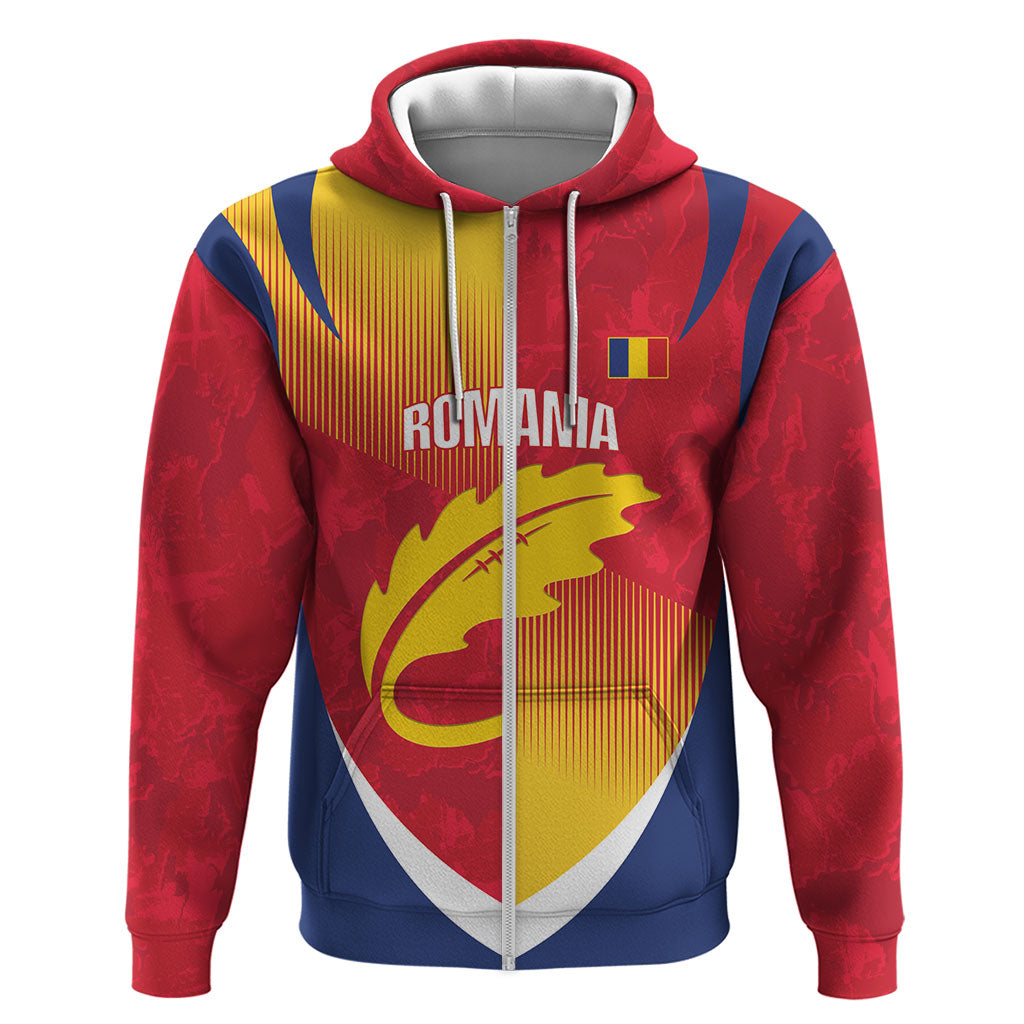 Custom Romania Rugby 2026 Hoodie Stejarii Oak Leaf Symbol