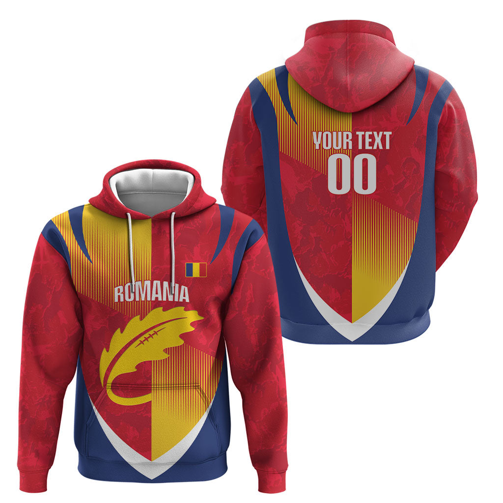 Custom Romania Rugby 2026 Hoodie Stejarii Oak Leaf Symbol