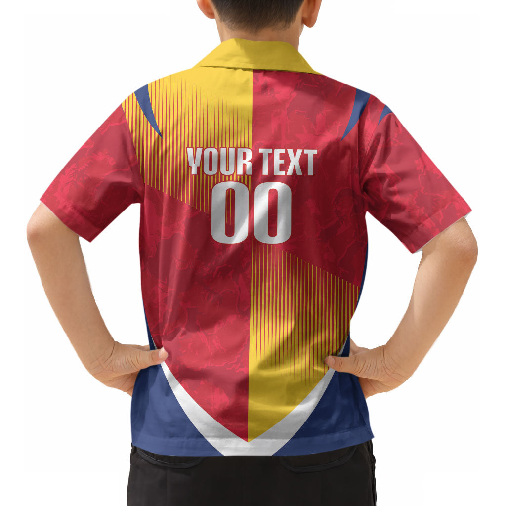 Custom Romania Rugby 2026 Kid Hawaiian Shirt Stejarii Oak Leaf Symbol