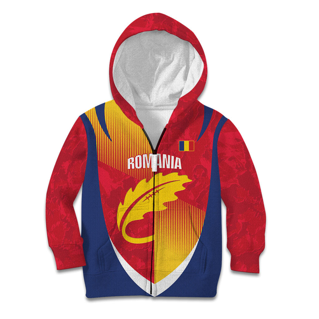Custom Romania Rugby 2026 Kid Hoodie Stejarii Oak Leaf Symbol