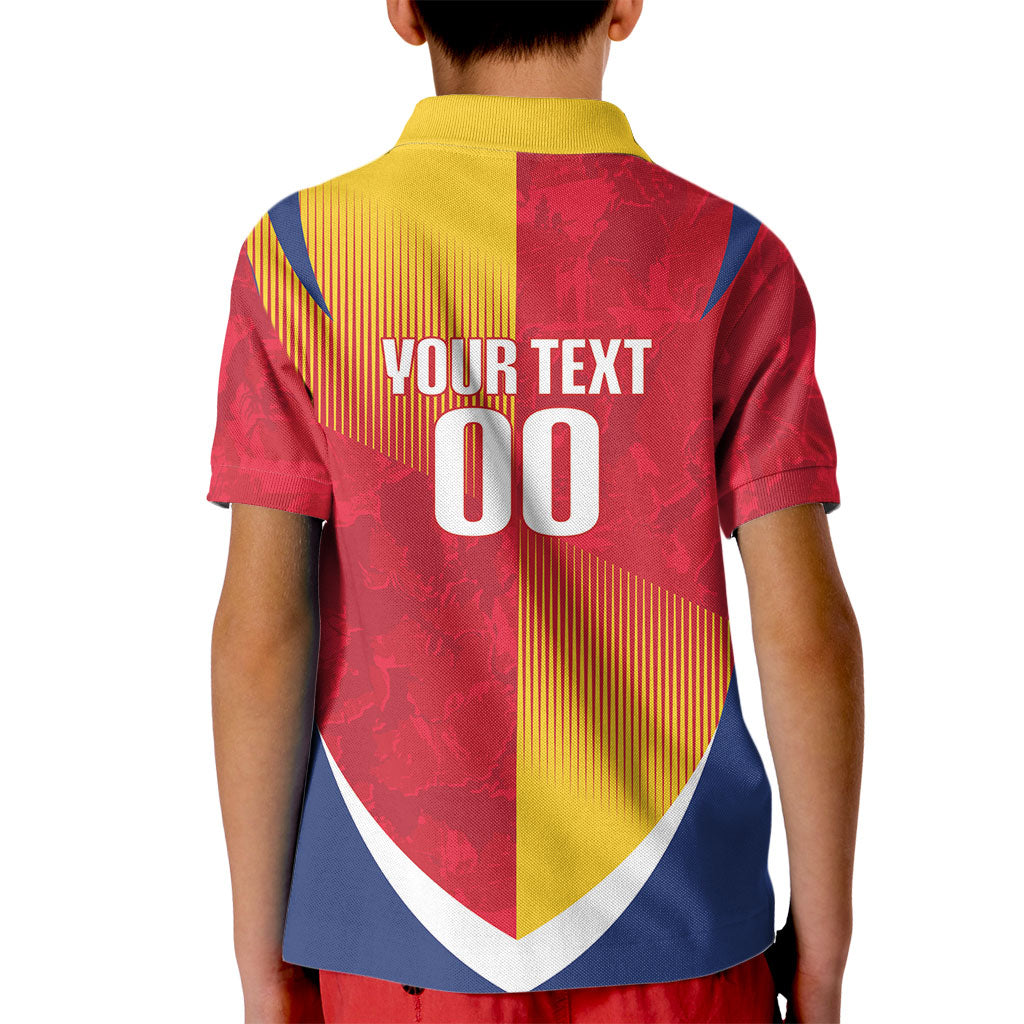 Custom Romania Rugby 2026 Kid Polo Shirt Stejarii Oak Leaf Symbol