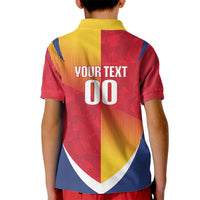 Custom Romania Rugby 2026 Kid Polo Shirt Stejarii Oak Leaf Symbol