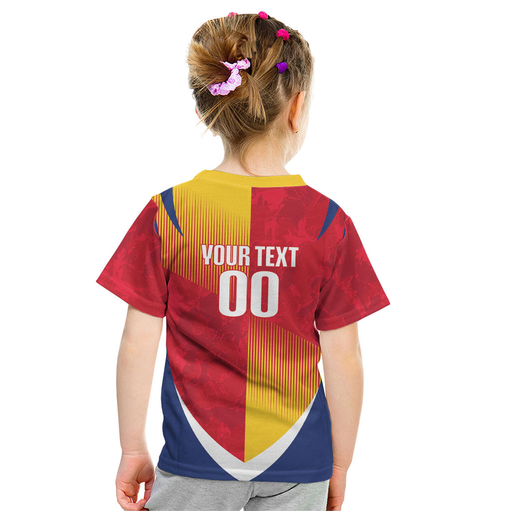 Custom Romania Rugby 2026 Kid T Shirt Stejarii Oak Leaf Symbol