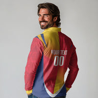 Custom Romania Rugby 2026 Long Sleeve Polo Shirt Stejarii Oak Leaf Symbol