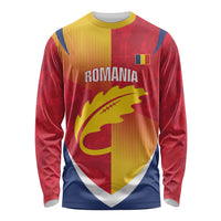 Custom Romania Rugby 2026 Long Sleeve Shirt Stejarii Oak Leaf Symbol