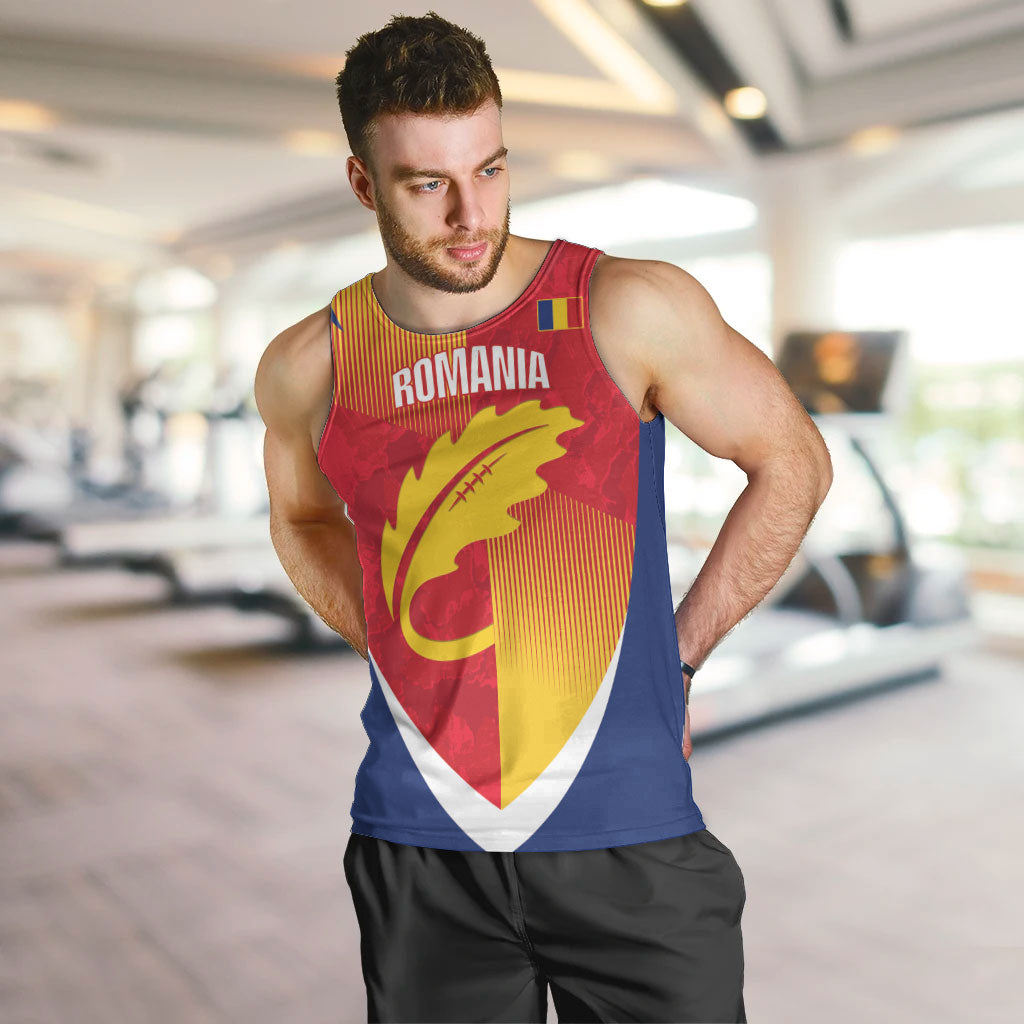 Custom Romania Rugby 2026 Men Tank Top Stejarii Oak Leaf Symbol