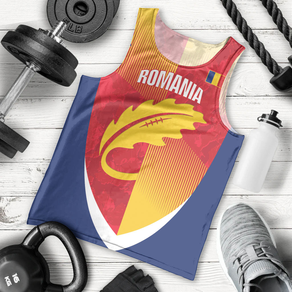 Custom Romania Rugby 2026 Men Tank Top Stejarii Oak Leaf Symbol