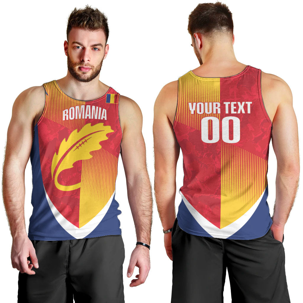Custom Romania Rugby 2026 Men Tank Top Stejarii Oak Leaf Symbol