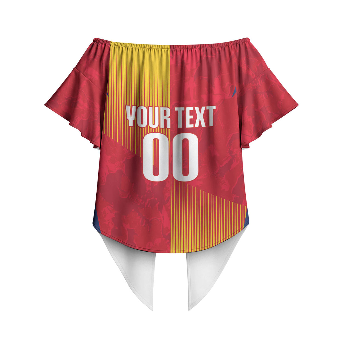 Custom Romania Rugby 2026 Off Shoulder Wrap Waist Top Stejarii Oak Leaf Symbol