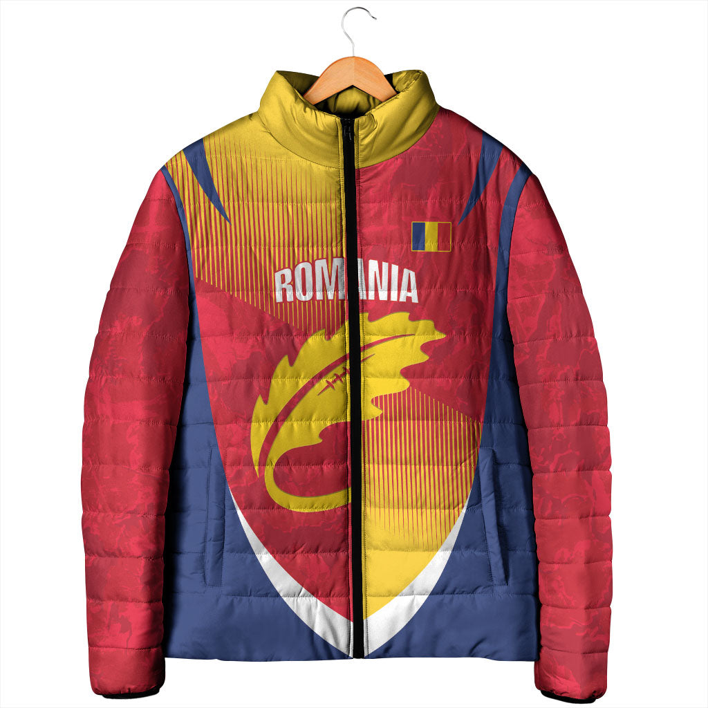 Custom Romania Rugby 2026 Padded Jacket Stejarii Oak Leaf Symbol