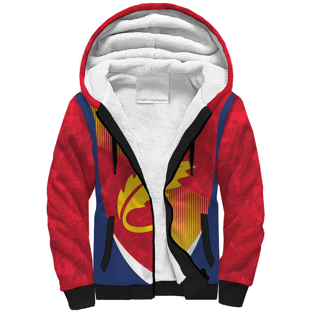 Custom Romania Rugby 2026 Sherpa Hoodie Stejarii Oak Leaf Symbol