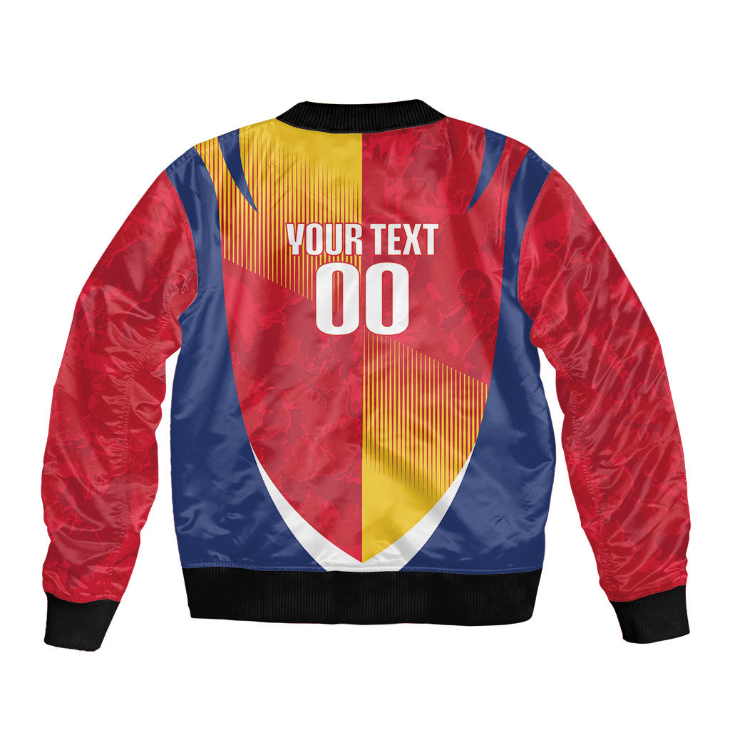 Custom Romania Rugby 2026 Sleeve Zip Bomber Jacket Stejarii Oak Leaf Symbol