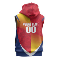 Custom Romania Rugby 2026 Sleeveless Zip Hoodie Stejarii Oak Leaf Symbol