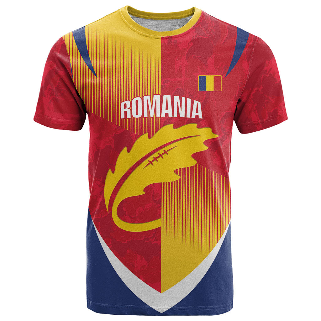 Custom Romania Rugby 2026 T Shirt Stejarii Oak Leaf Symbol