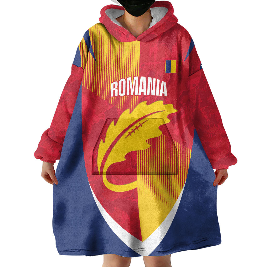 Custom Romania Rugby 2026 Wearable Blanket Hoodie Stejarii Oak Leaf Symbol