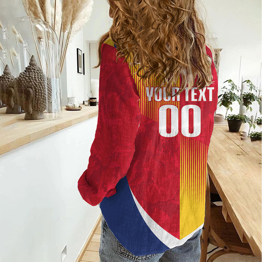 Custom Romania Rugby 2026 Women Casual Shirt Stejarii Oak Leaf Symbol