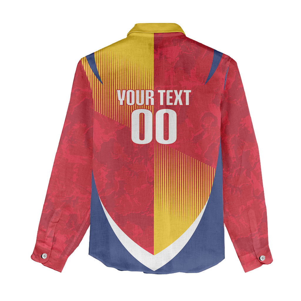 Custom Romania Rugby 2026 Women Casual Shirt Stejarii Oak Leaf Symbol
