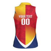 Custom Romania Rugby 2026 Women Sleeveless Polo Shirt Stejarii Oak Leaf Symbol