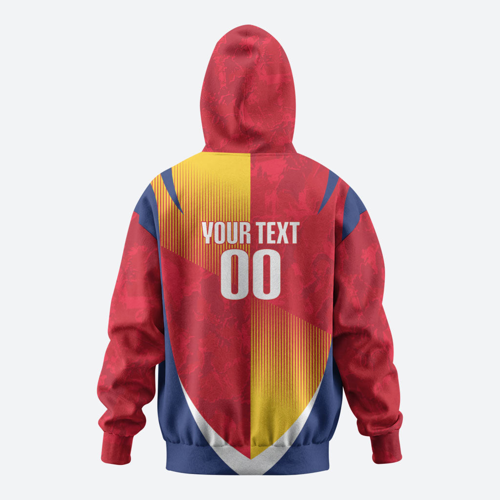 Custom Romania Rugby 2026 Zip Hoodie Stejarii Oak Leaf Symbol