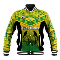 Papua New Guinea Rugby Baseball Jacket Enga Mioks PNG Polynesian Pattern - Wonder Print Shop