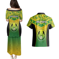 Papua New Guinea Rugby Couples Matching Puletasi Dress and Hawaiian Shirt Enga Mioks PNG Polynesian Pattern - Wonder Print Shop