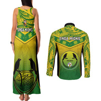 Papua New Guinea Rugby Couples Matching Tank Maxi Dress and Long Sleeve Button Shirts Enga Mioks PNG Polynesian Pattern - Wonder Print Shop
