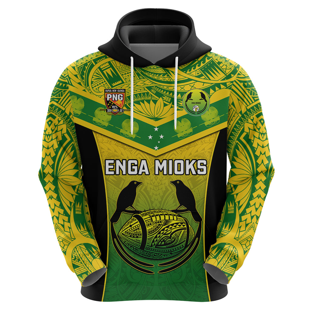 Papua New Guinea Rugby Hoodie Enga Mioks PNG Polynesian Pattern - Wonder Print Shop
