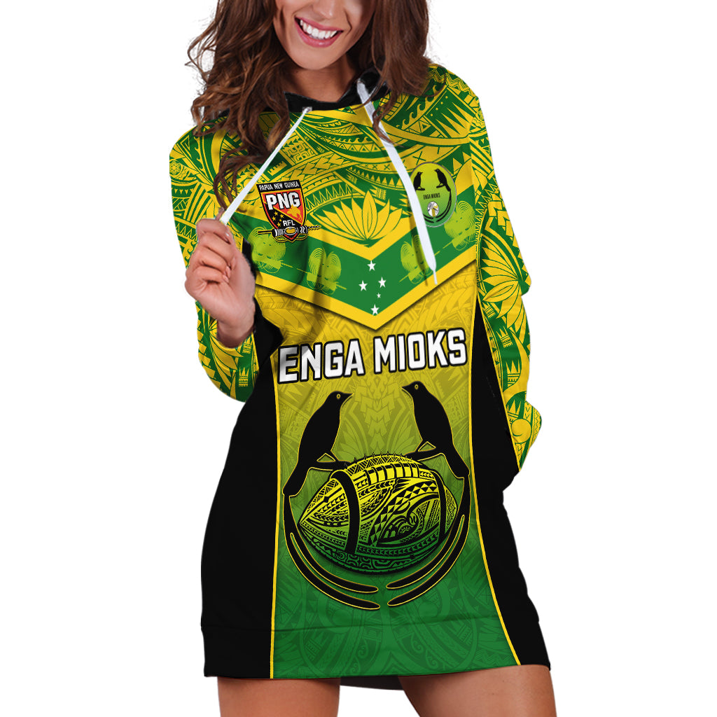 Papua New Guinea Rugby Hoodie Dress Enga Mioks PNG Polynesian Pattern - Wonder Print Shop