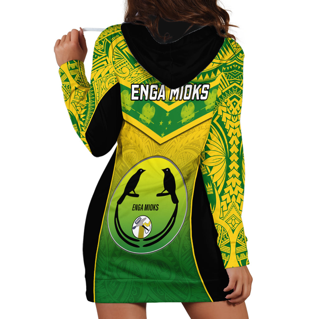 Papua New Guinea Rugby Hoodie Dress Enga Mioks PNG Polynesian Pattern - Wonder Print Shop
