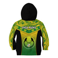 Papua New Guinea Rugby Kid Hoodie Enga Mioks PNG Polynesian Pattern - Wonder Print Shop
