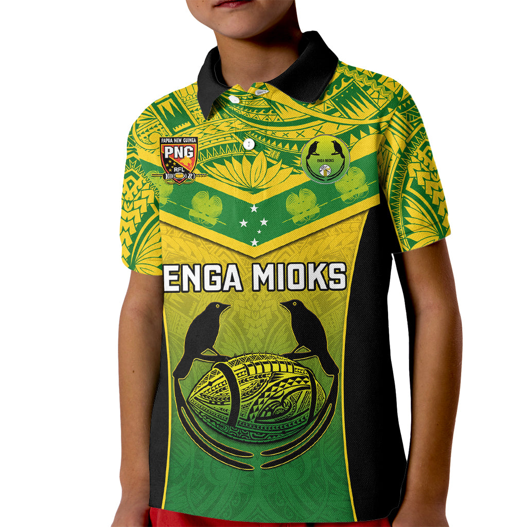 Papua New Guinea Rugby Kid Polo Shirt Enga Mioks PNG Polynesian Pattern - Wonder Print Shop